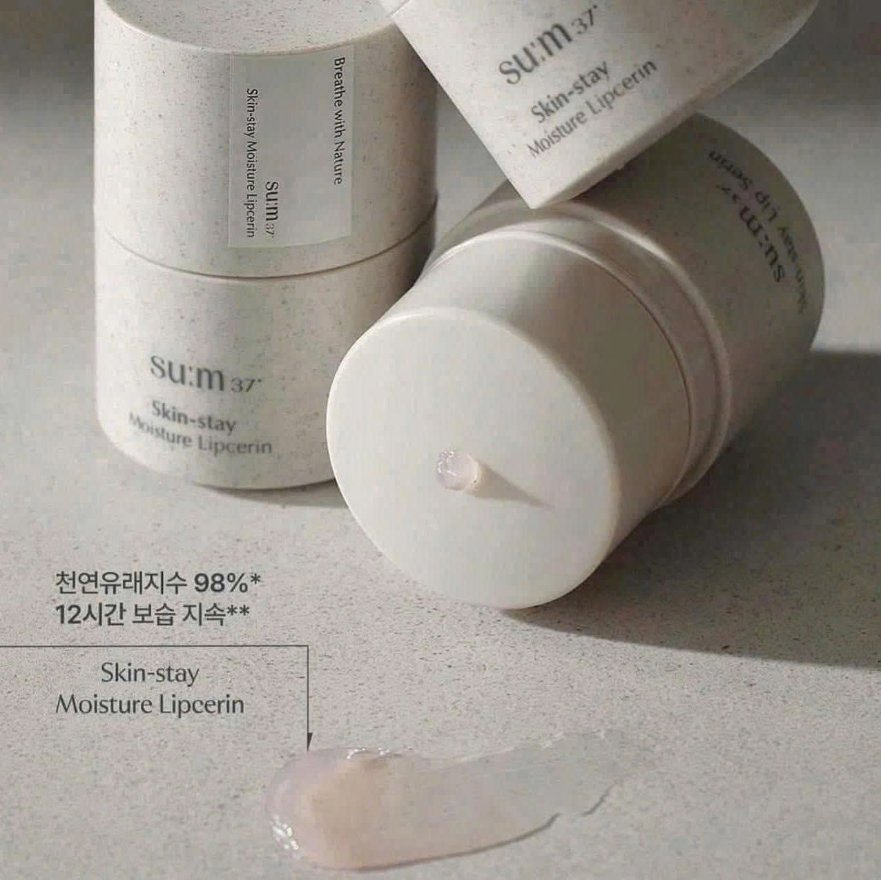 Bộ Son dưỡng môi tặng kèm kem dưỡng da tay Sum37 Skin Stay Moisture Lipcerin Holiday Special Set