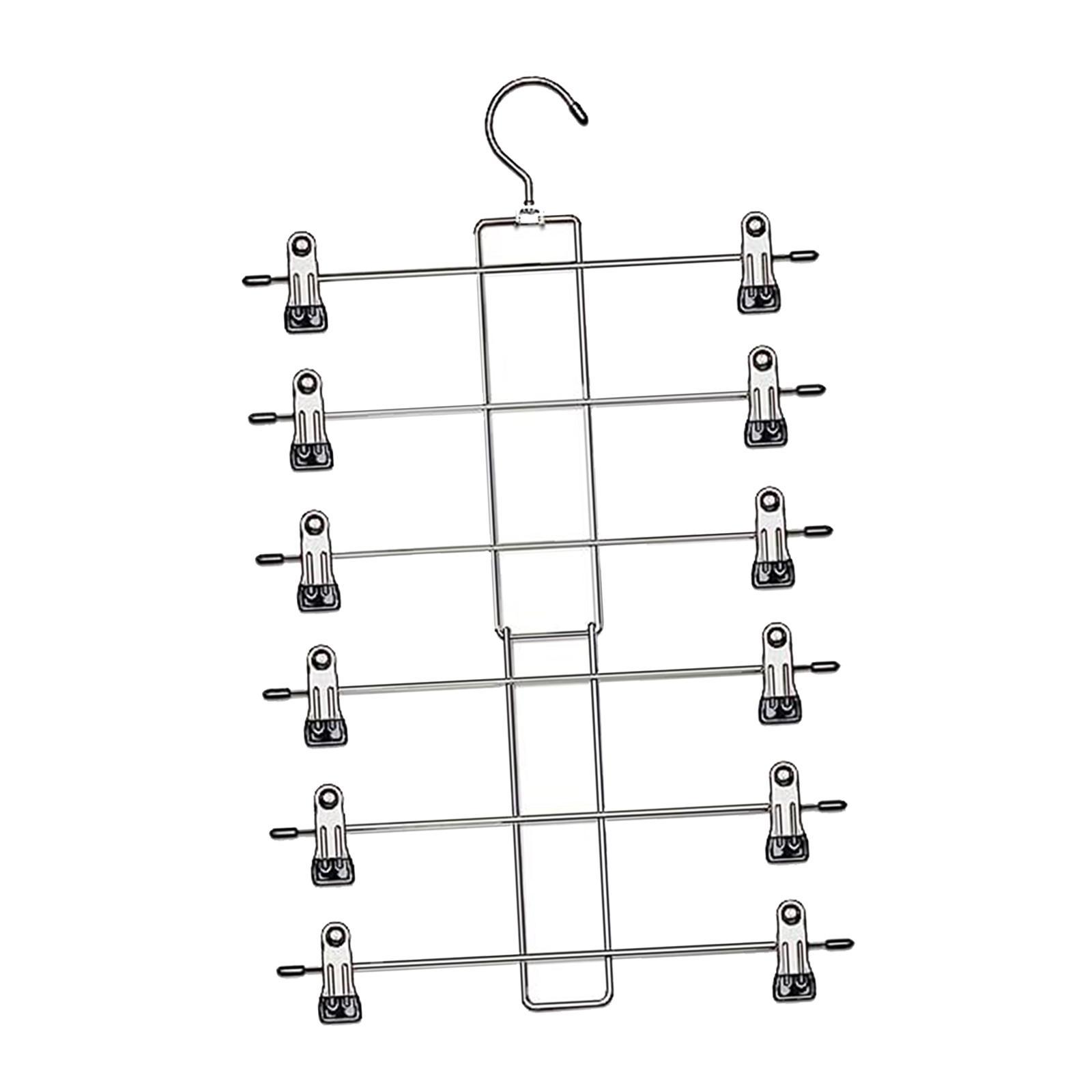 Skirt Hanger Heavy Duty 6 Tier Pants Hanger for Slacks Kids Clothes Shorts
