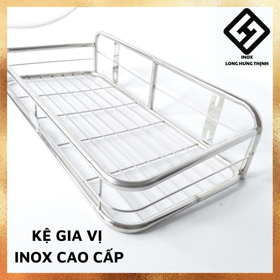 Kệ đựng gia vị nhà bếp INOX không gỉ sét, sáng bóng, kích thước nhỏ gọn, tiện lợi, nhiều size cm