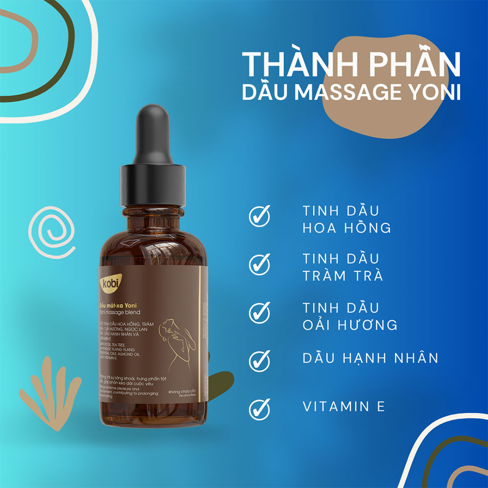 Dầu massage yoni body Kobi giúp cải thiện cảm xúc kéo dài cuộc yêu - 100ml