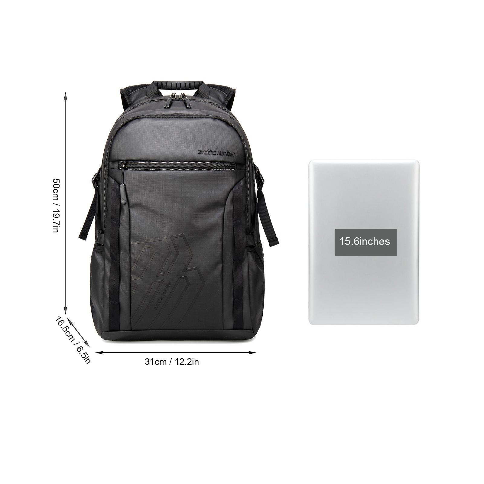 Ba lô chống nước đa chức năng, đựng máy tính xách tay 15,6 inch, túi đi học có cổng sạc USB