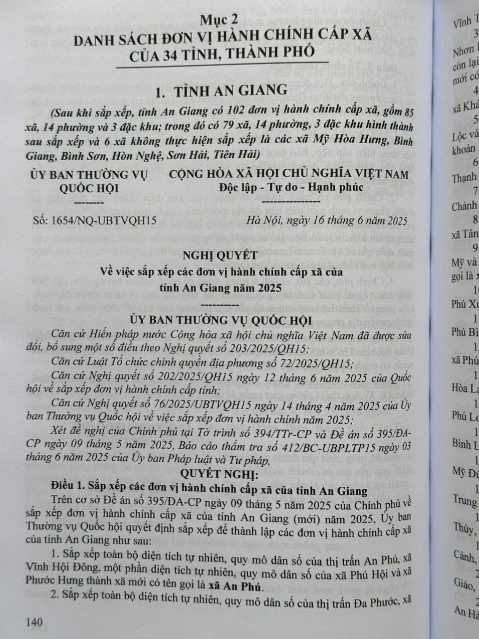 Sách Luật Tổ Chức Chính Quyền Địa Phương – Đơn Vị Hành Chính Cấp Tỉnh và Danh Sách Đơn Vị Hành Chính Cấp Xã của 34 Tỉnh, Thành Phố (V2591T)