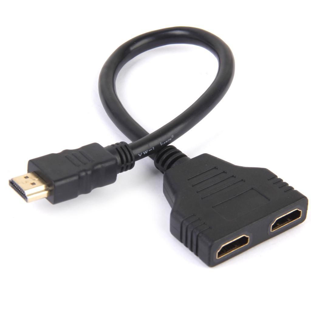Male to 2 Female Connector Cable Converter Plug for HDTV LCD Monitor