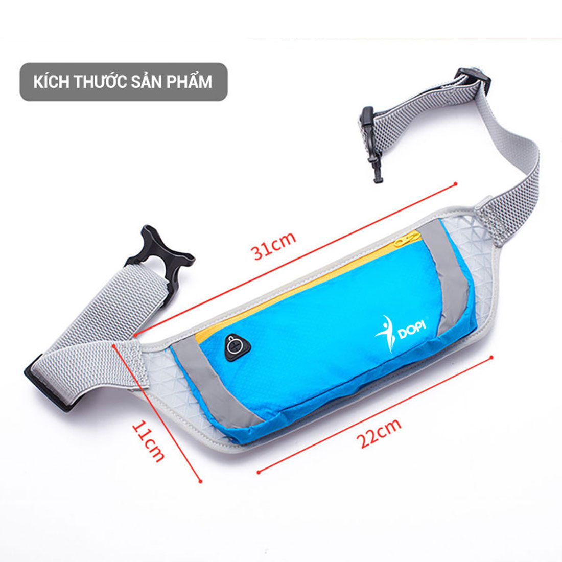 TÚI ĐEO HÔNG ĐEO BỤNG CHẠY BỘ CHỐNG NƯỚC, DÂY ĐEO THOÁNG KHÍ DOPI DP2202 - Hàng chính hãng, có ngăn đựng điện thoại