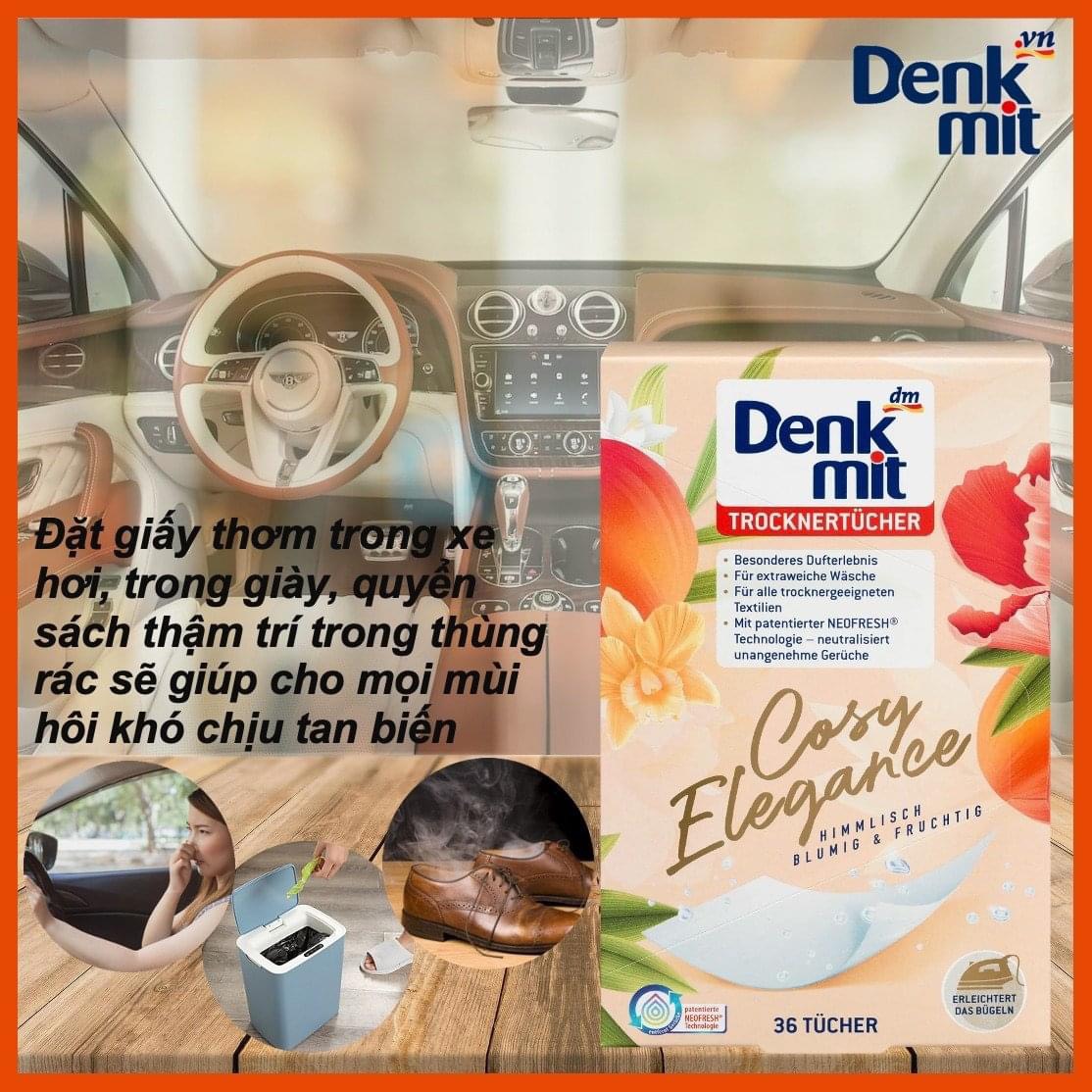 Giấy thơm quần áo Denkmit - dùng cho máy sấy, tủ quần áo, giày