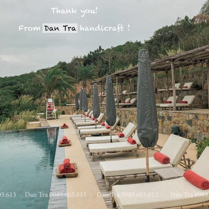 [RẺ HƠN HOÀN TIỀN] Giuờng Cho Bãi Biển, Resort- Giường Tre Gồm Nệm đi Kèm  - Nội Thất Mây Tre Đan