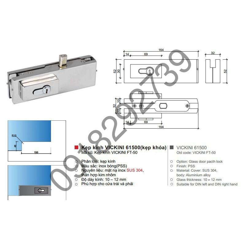 Kẹp Kính VICKINI 61500.001 PSS khóa giá rẻ
