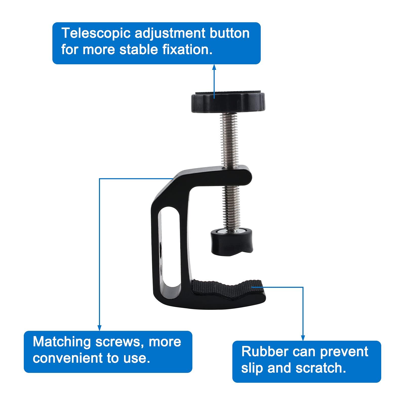 Kẹp Universal-C, 2 mảnh hợp kim nhôm, kẹp bảng C Universal với lỗ ren 1/4 và 3/8 cho camera bàn làm việc