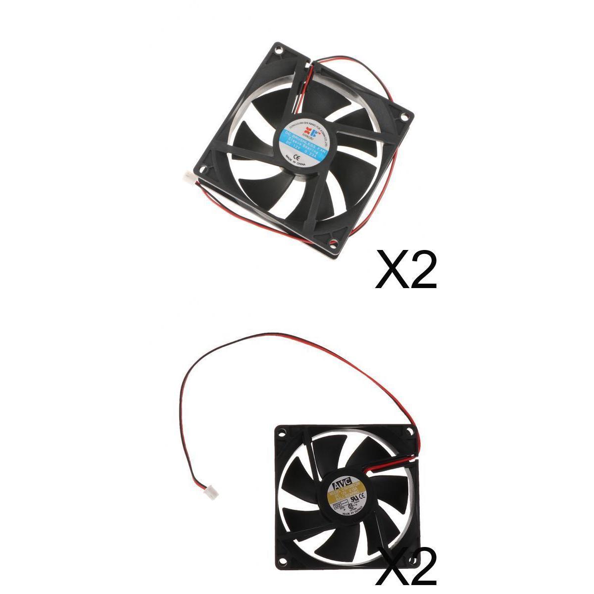 2pcs Cooling Computer Case Fan 2Pin Silent Computer Case DC12V Cooling Fan for Computer 2 Wire