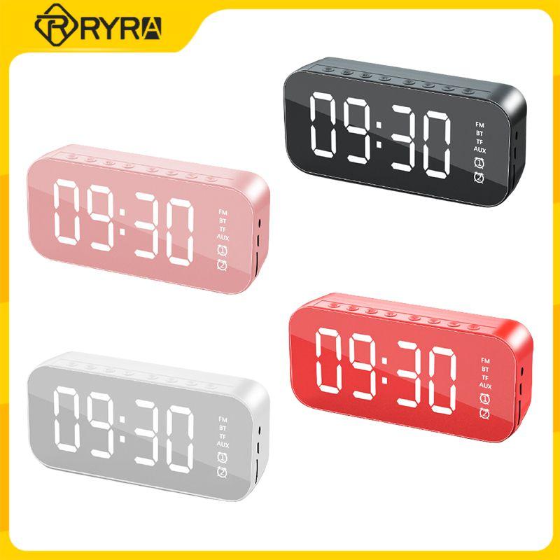 Loa Bluetooth không dây với FM Radio Mini Magable Gương Gương báo thức Cài đặt đồng hồ báo thức kép Cài đặt di động Universal Color: black