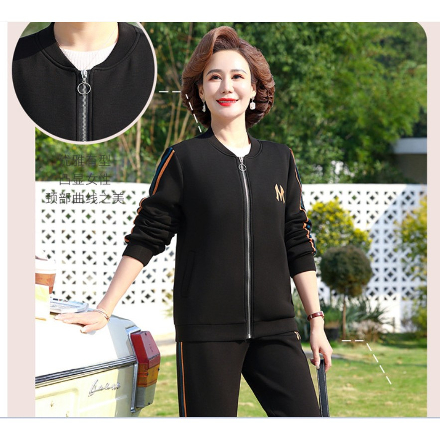 Bộ Đồ Thể Thao Năng Động Mùa Thu Cho Mẹ AB41 - Hàng Quảng Châu Cao Cấp