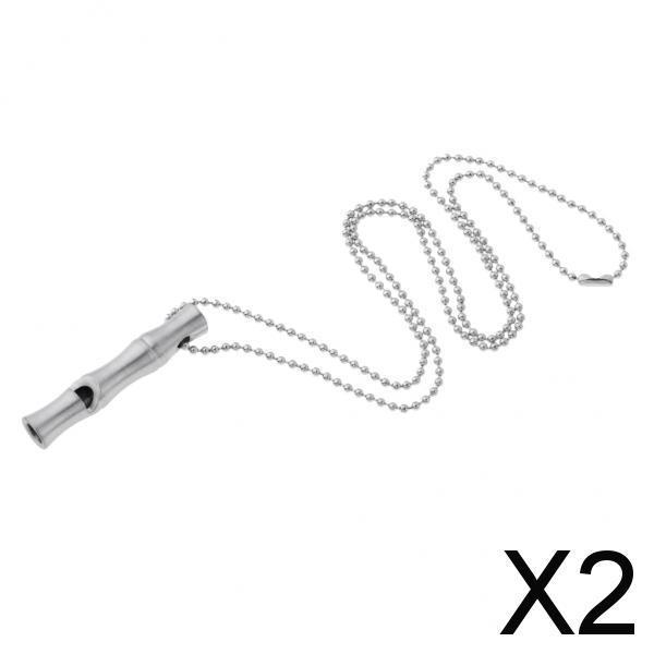 2xEmergency Safety Whistle Outdoor Survival Waterproof Stainless Steel Whistle