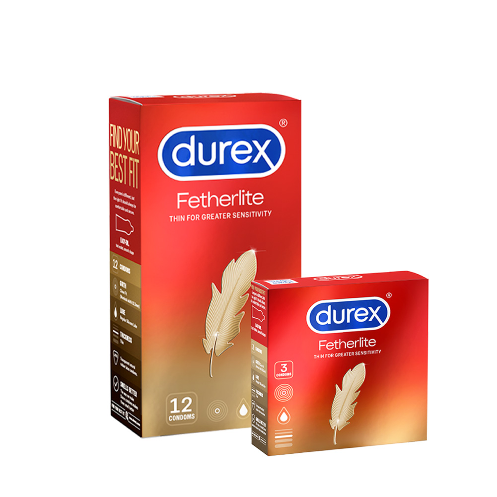 Combo Bao cao su Durex Fetherlite Hộp 12 Bao và Hộp 3 bao