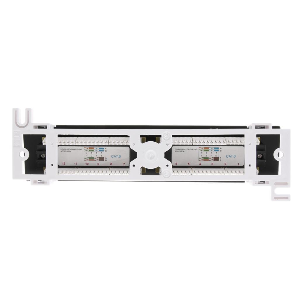 12-port Cat5e/6 UTP LAN Wall Mount Patch Panel Surface Wall Mount Bracket