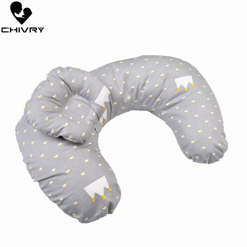 Mới Cho Bé Điều Dưỡng Gối Sơ Sinh Cho Bé Hình Chữ U Cho Con Bú In Gối Cho Trẻ Sơ Sinh Ôm Cotton Định Hình Cho Ăn Eo Đệm