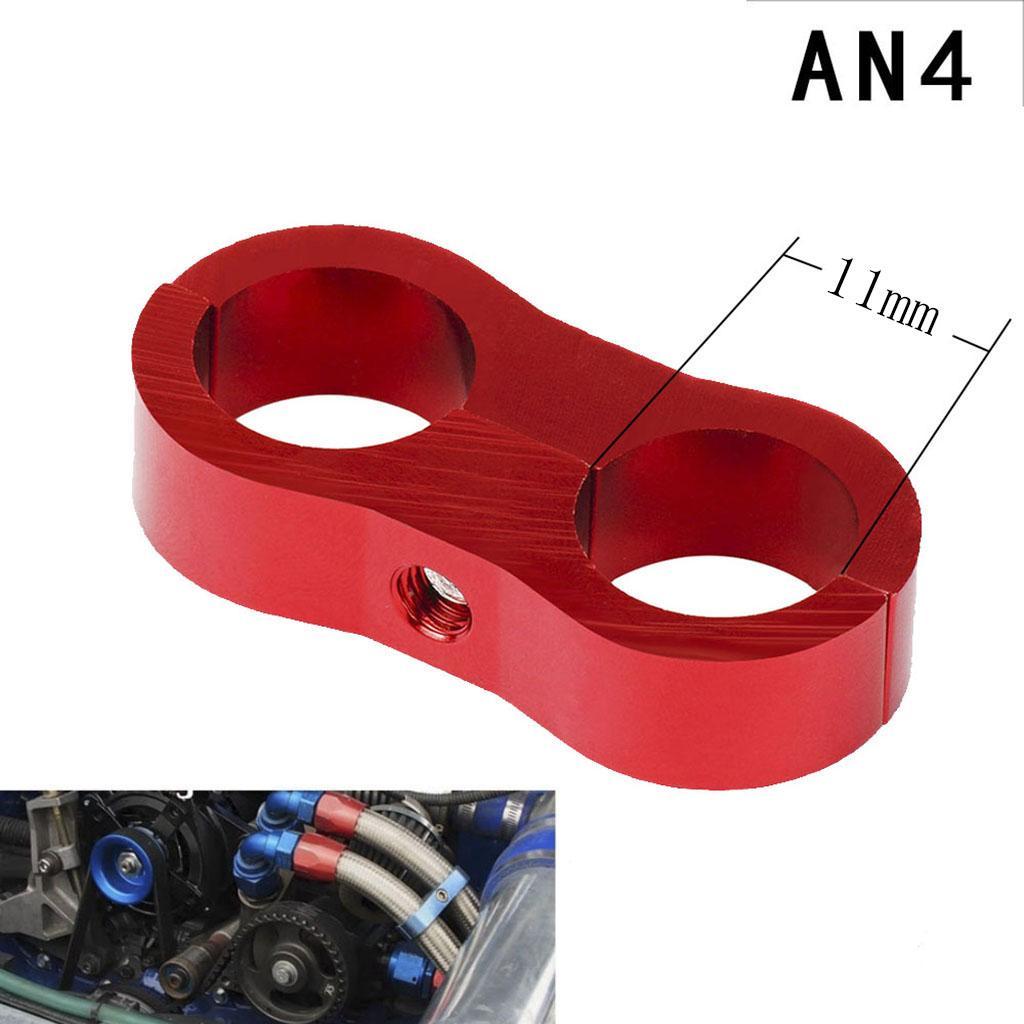2X Billet Aluminum Dual Oil Fuel Water Line Hose Separator Clamp AN4 Red