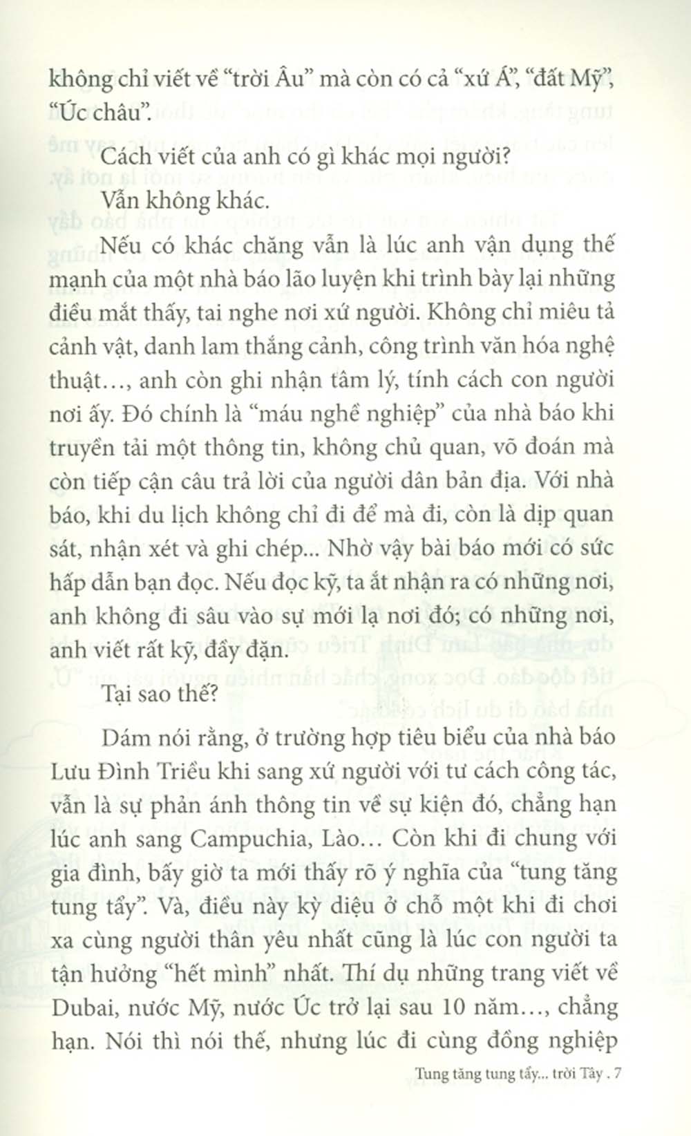 Tung Tăng Tung Tẩy…Trời Tây - Bút Ký Du Lịch