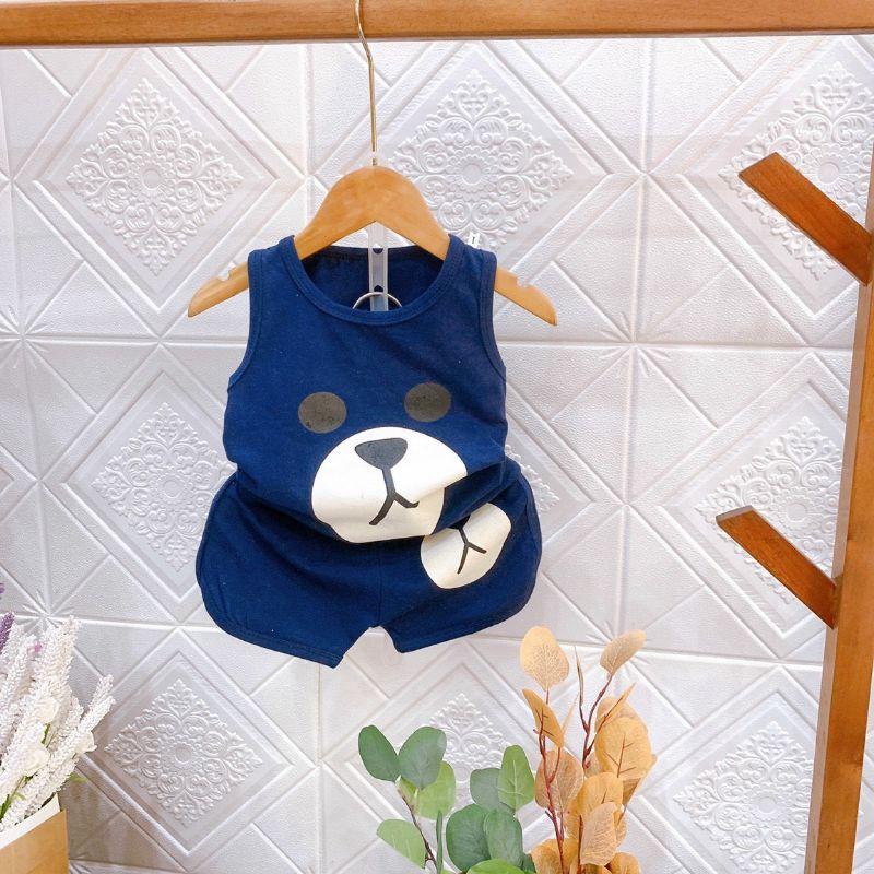 Đồ cộc tay cho bé trai đồ bộ vải cotton mềm mại co giãn 2 chiều in hình mặt động vật dễ thương cho bé trai từ 5-17kg