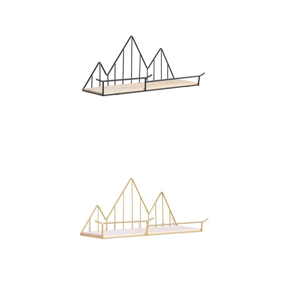 2pcs Grid Wall Shelf Rack Display Shelf Wall Mounted Metal for Living Room