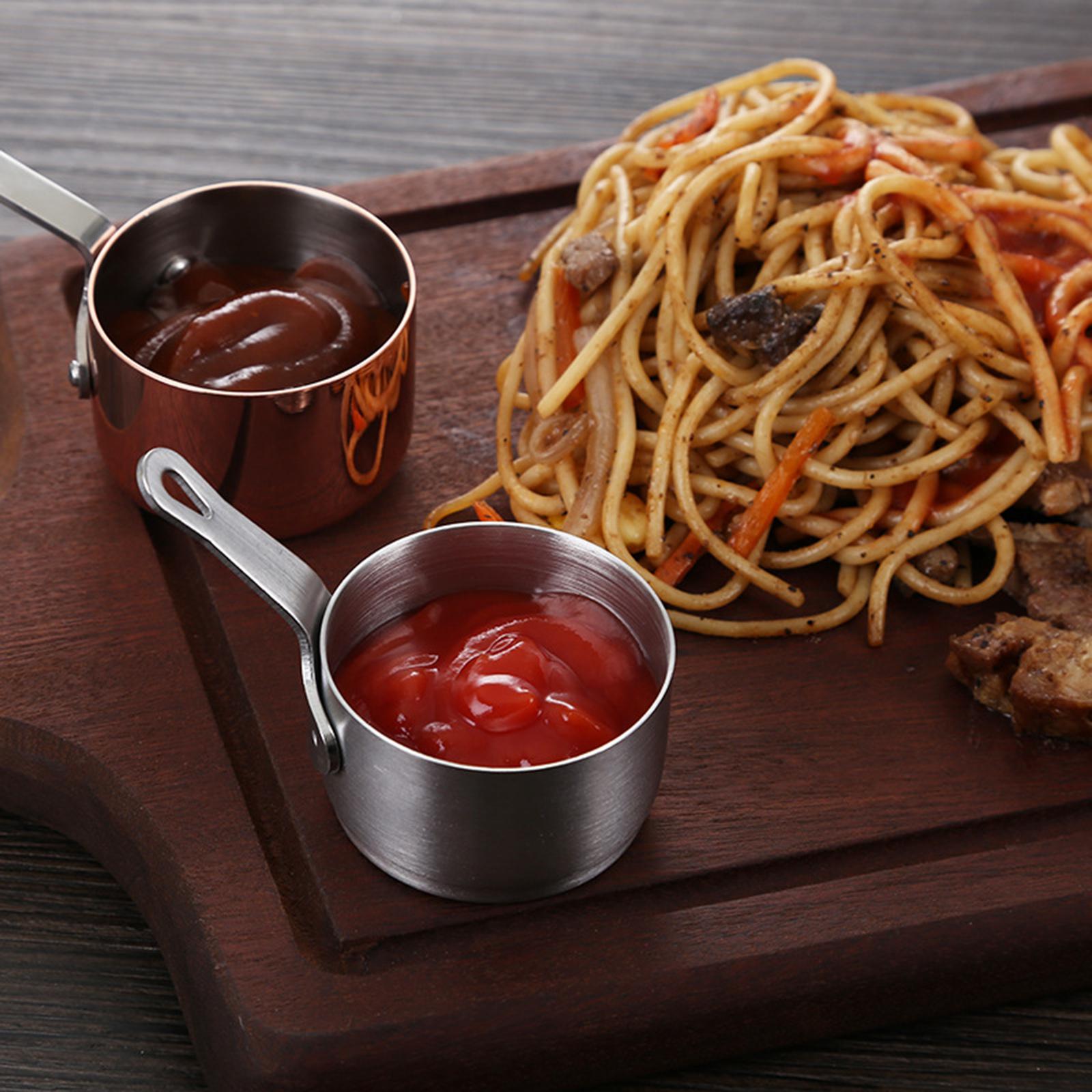 Sauce Dipping Bowl Condiment Tapas Salad Dip Sauce Stainless Steel