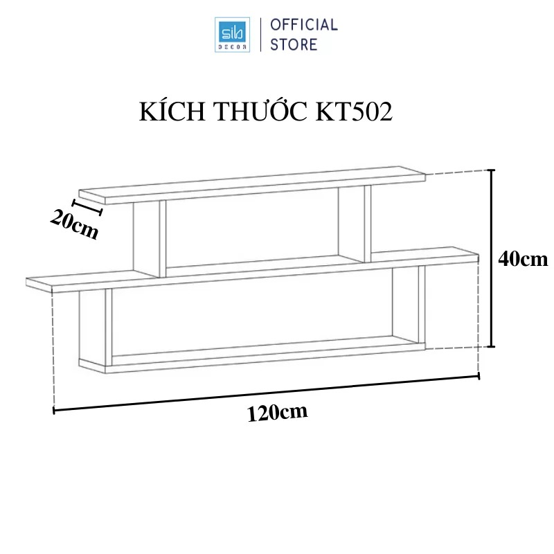 Kệ Gỗ Treo Tường Xếp Tầng Cách Điệu Thương Hiệu SIB Decor