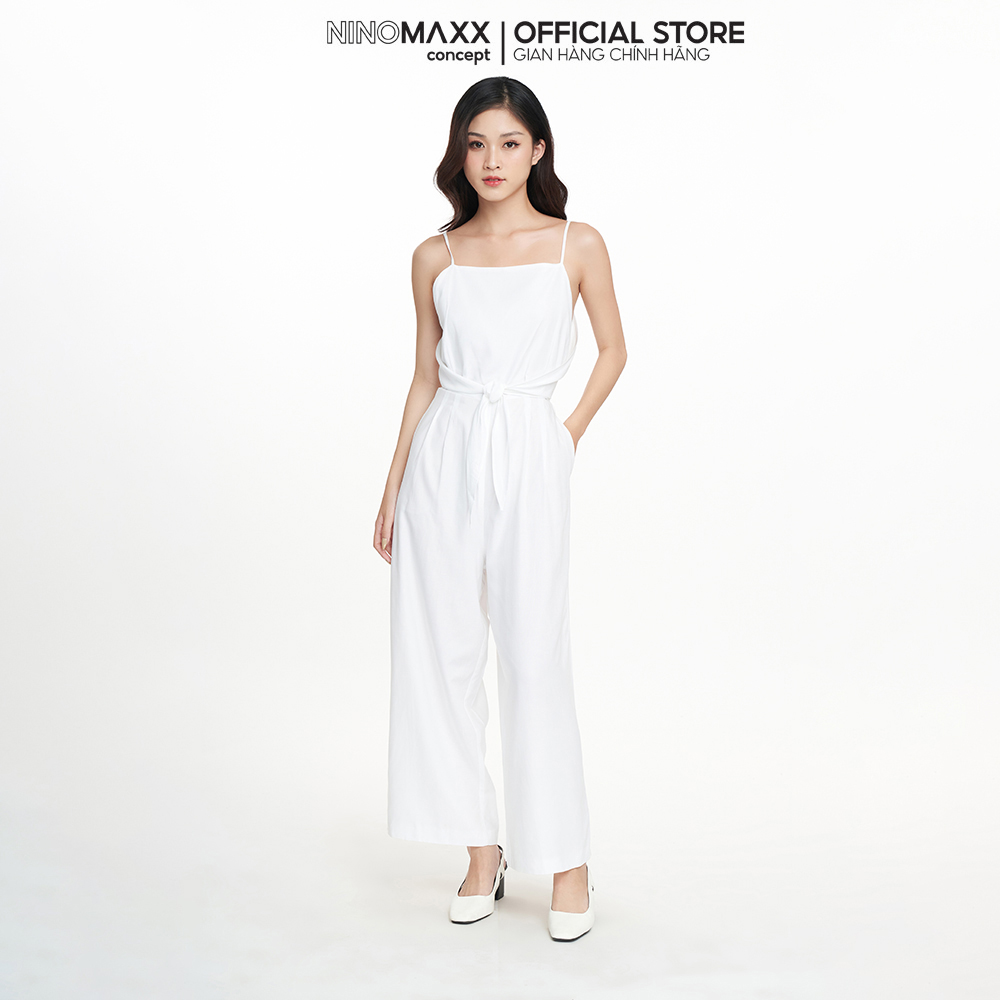 N&amp;M Bộ jumpsuit chất liệu linen Nữ thời trang 2205011