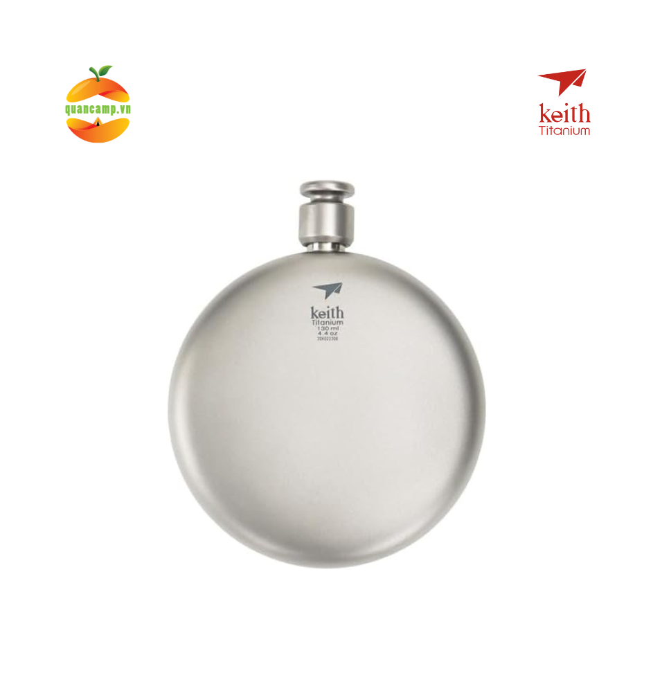 Bình Đựng Rượu Titanium Keith Ti9303 + Bao Da - 130ml