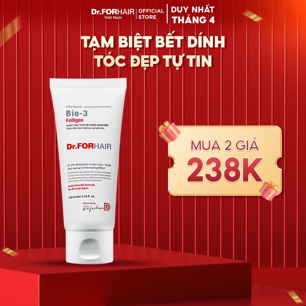 Dầu gội đầu ngăn rụng tóc chuyên sâu Dr.FORHAIR Folligen BIO-3 Shampoo - 70 ml
