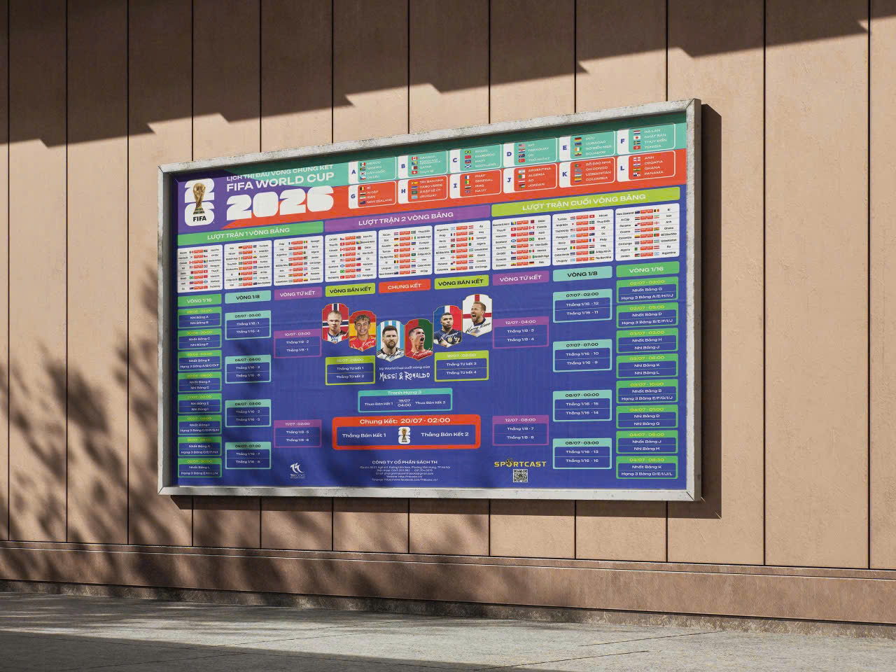 (Kèm ống gỗ vận chuyển) LỊCH THI ĐẤU WORLD CUP 2026 – THEO GIỜ VIỆT NAM – TH Books