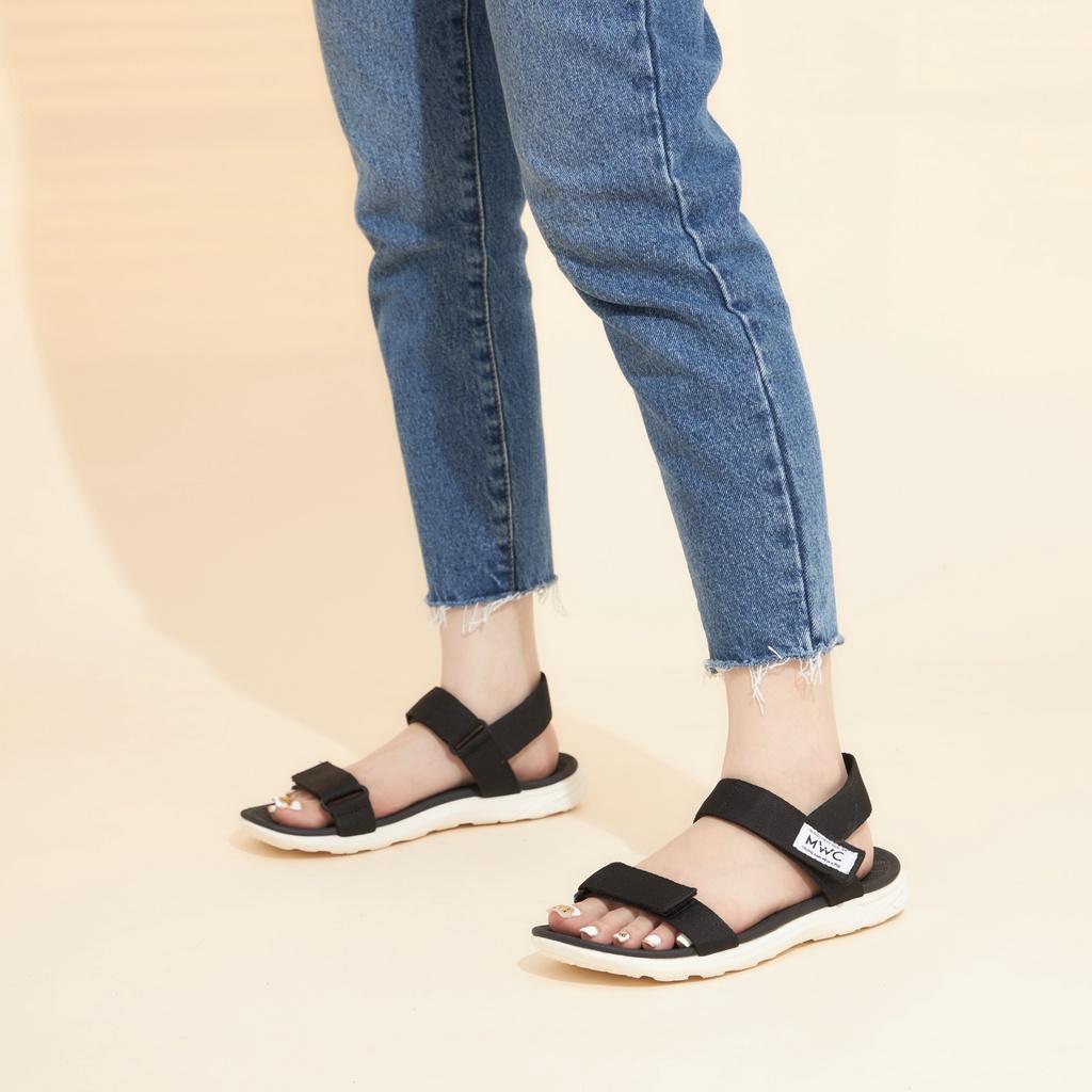 Giày MWC 2910 - Giày Sandal Đế Bằng, Giày Sandal Quai Ngang Vải Dù Đế Bằng Cực Đẹp