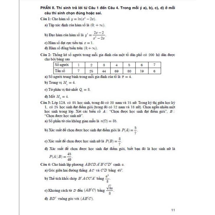 Bộ đề ôn tập thi tốt nghiệp THPT môn toán (thích hợp dùng cho các kì thi đánh giá năng lực) - HA