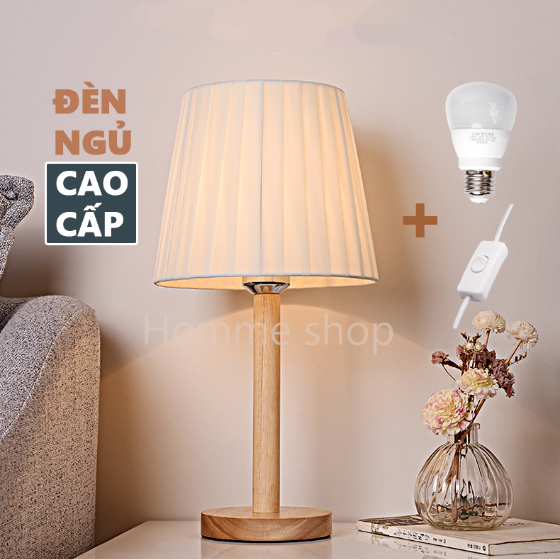 Đèn ngủ để bàn điều chỉnh độ sáng decor phòng kiểu Hàn quốc vintage