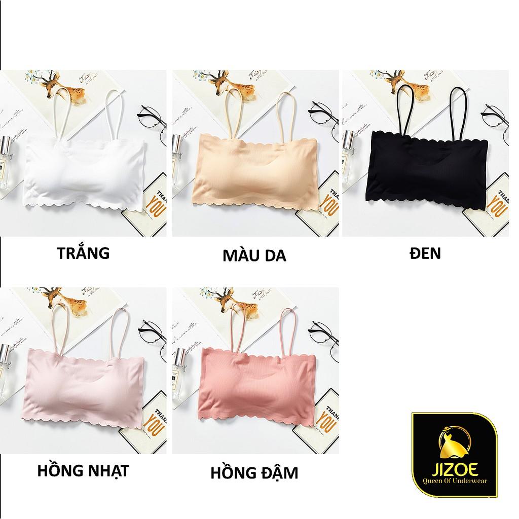 Áo Bra nữ quây hai dây Hàn Quốc cài sau gân tăm thông hơi thoáng mát co giãn nâng ngực Sexy gợi cảm JIZOE ALT59