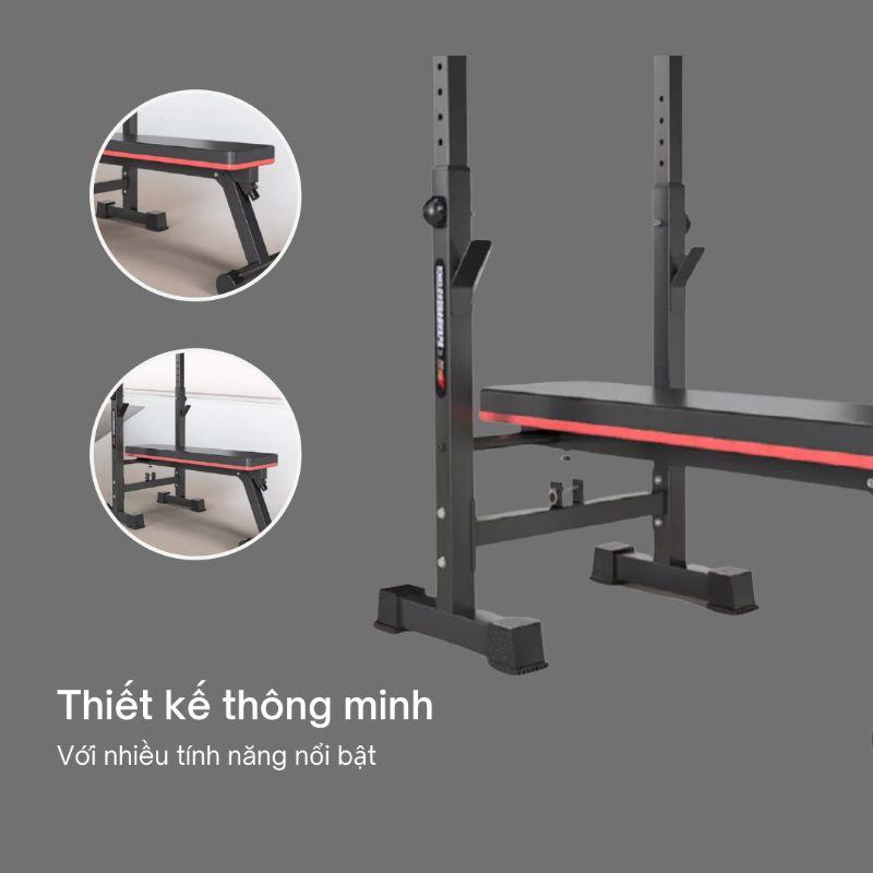 Ghế tập tạ kết hợp giá đỡ tạ TK-002 (chưa bao gồm bánh tạ và đòn tạ) - 1 đổi 1 trong 7 ngày.