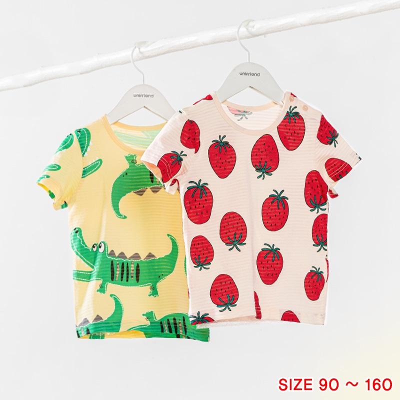 Đồ bộ quần áo thun cotton dành cho bé trai, bé gái mặc nhà mùa hè Unifriend Hàn Quốc U2022-12. Size đại 5, 6, 8, 10 tuổi