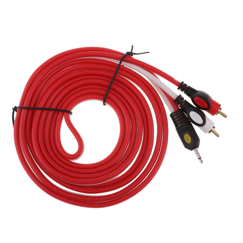 RCA Cable Dual Shielded 3.5mm Male To 2RCA Male Stereo Audio Y Cable 5Ft For