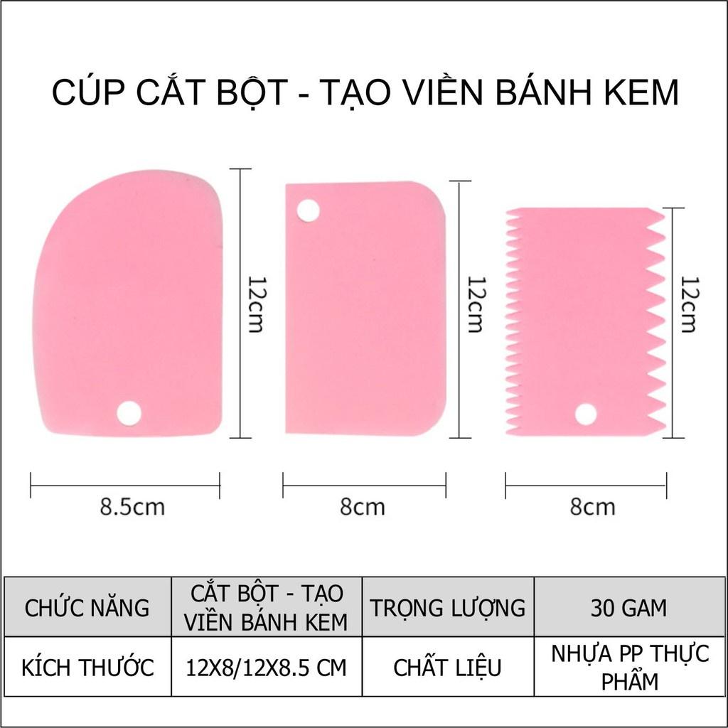 Dụng Cụ Cắt Tạo Đường Viền Trang Trí Dụng Cụ Làm Bánh Kem Bộ 3 chi tiết dụng cụ làm bánh kem cao cấp - CBTAOVIEN3P