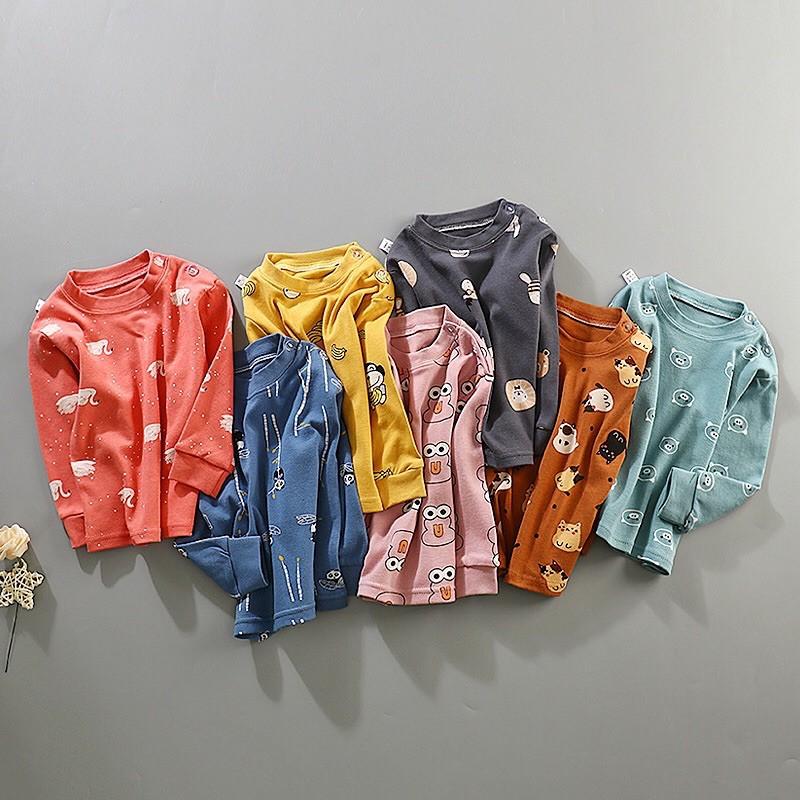 Bộ dài tay cotton cho bé trai/ bé gái hàng Quảng Châu loại 1