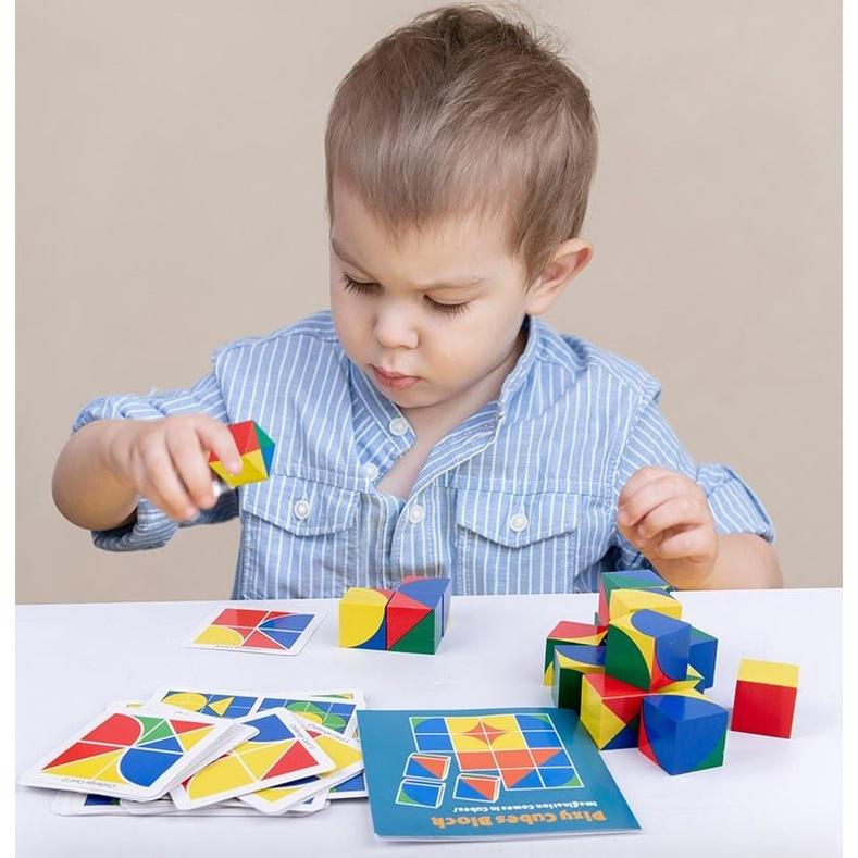 Đồ chơi gỗ rèn luyện tư duy không gian đa chiều Khối lập phương Pixy Cubes Block