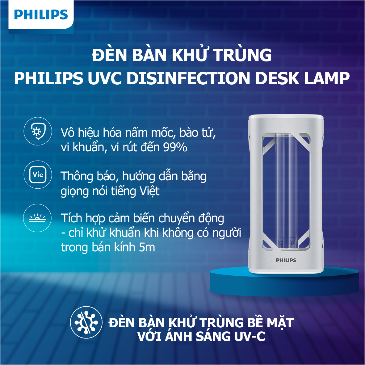 Đèn bàn khử trùng Philips UVC Disinfection Desk Lamp