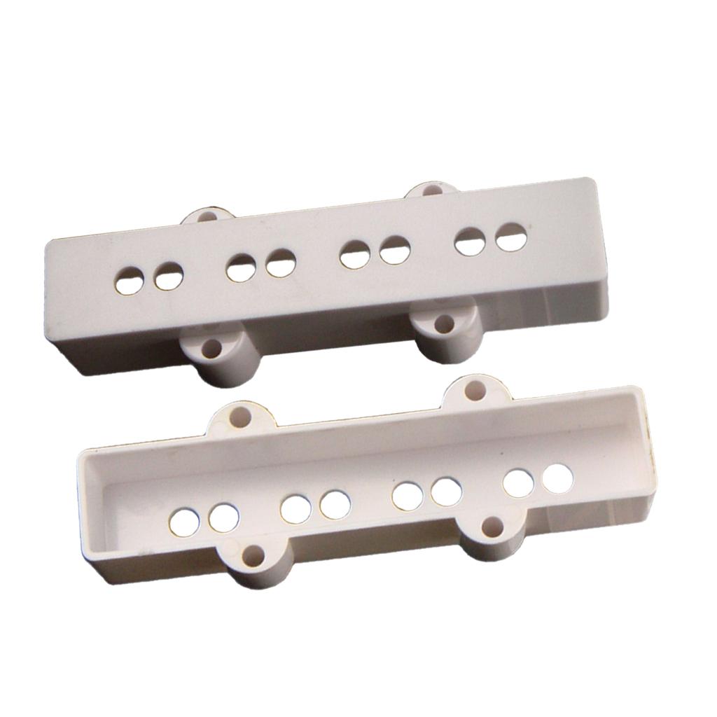 2pcs White JB Bass Pickup Covers Neck&Bridge for 4 String Jazz Bass Parts