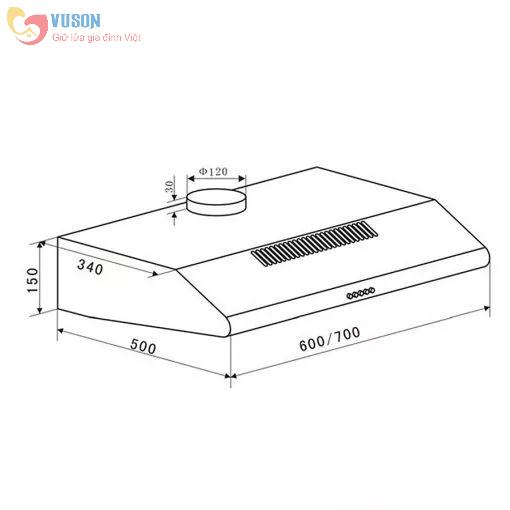 Máy hút mùi Eurosun EH-70CF19B - Hàng Chính Hãng