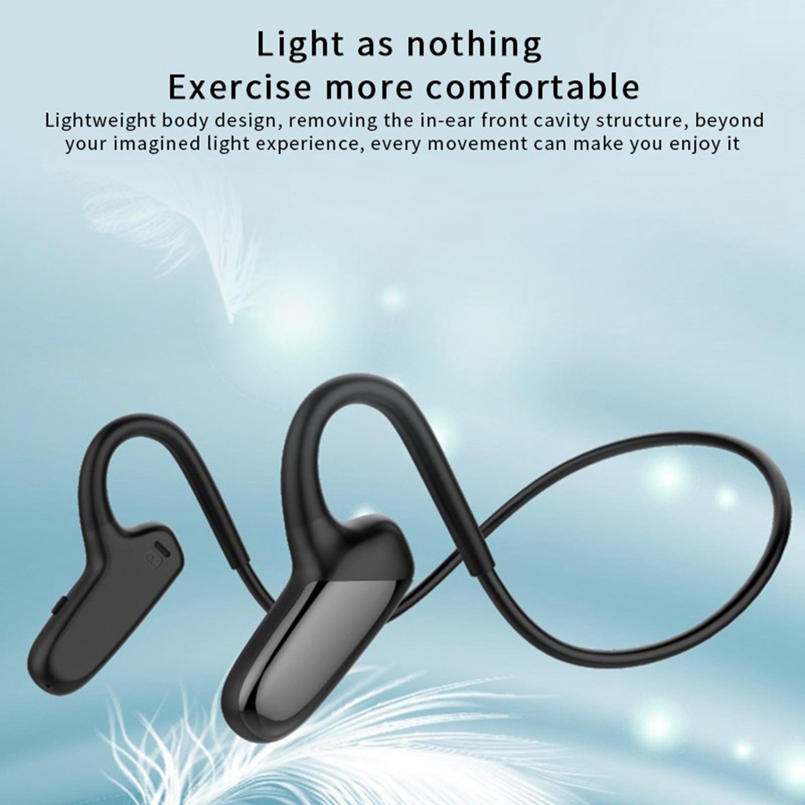 Handsfree Bluetooth Headset Open Ear Stereo Sports Wireless Earphones Black