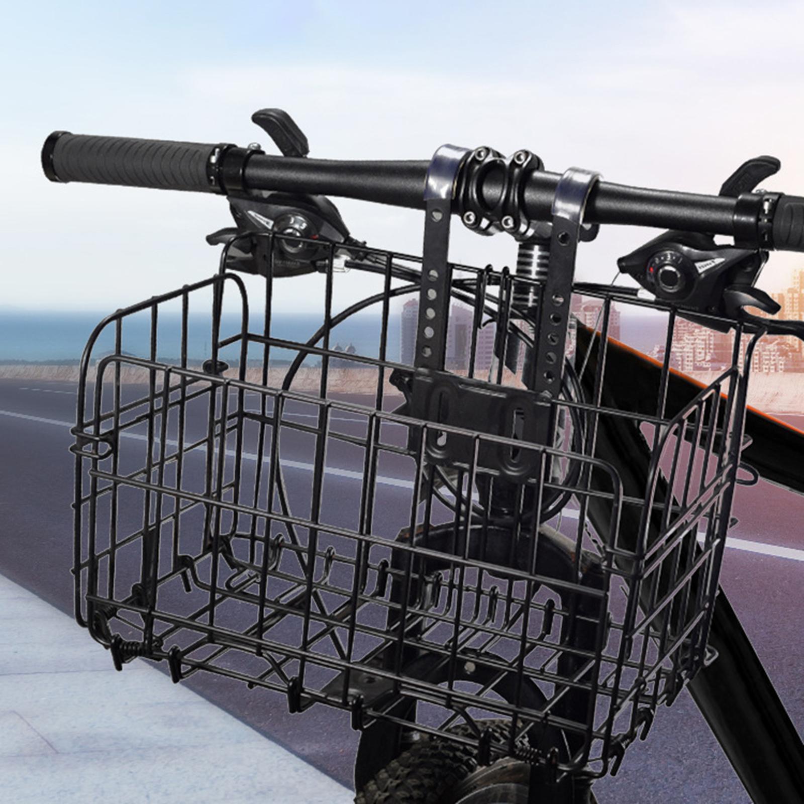 Bike Basket Folding Hanging Basket Wire Mesh  Basket Mountain Bike Frame Basket Bike Cargo Rack