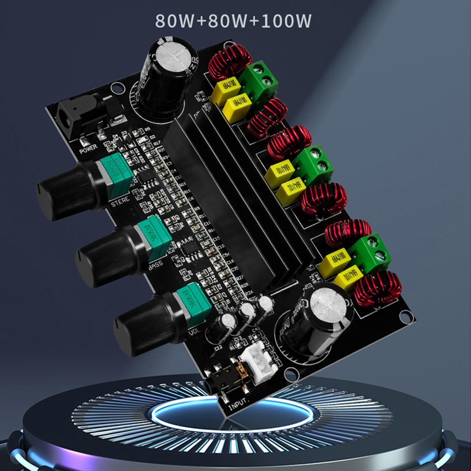Audio Amplifier Board 80W*2+100W 2.1 Channels Amp Module, Digital Power Audio Amplifier Board for Car Speakers