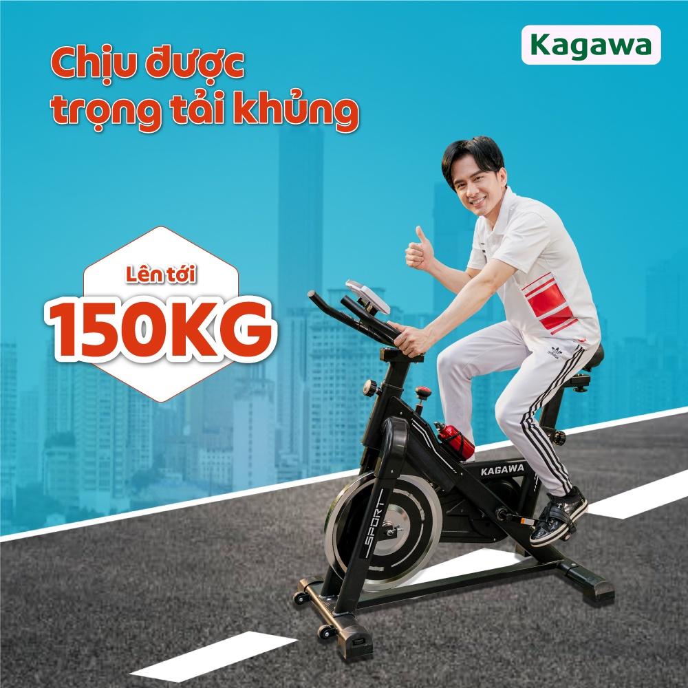 Xe đạp tập thể dục trong nhà Kagawa A8 khung sườn thép không rỉ cao cấp, tặng 5 quà tặng hot, Free Ship