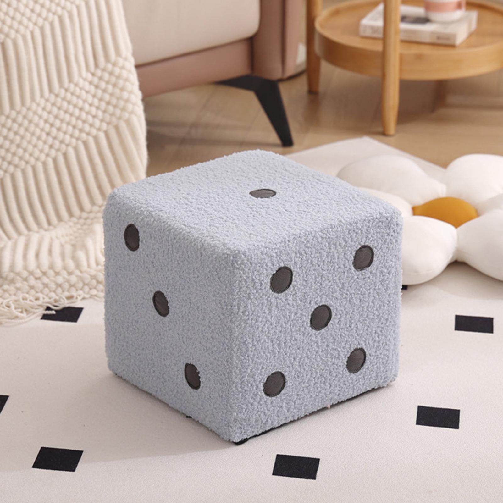 Dice Cube Ottoman Dice Cubic Foot Stool for Couch Bedside Playroom