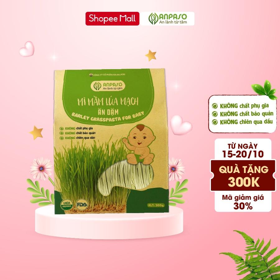 Mì Rau Củ Ăn Dặm Hữu Cơ Mầm Lúa Mạch Organic Anpaso từ 7 tháng bổ sung chất xơ, cải thiện táo bón 300g