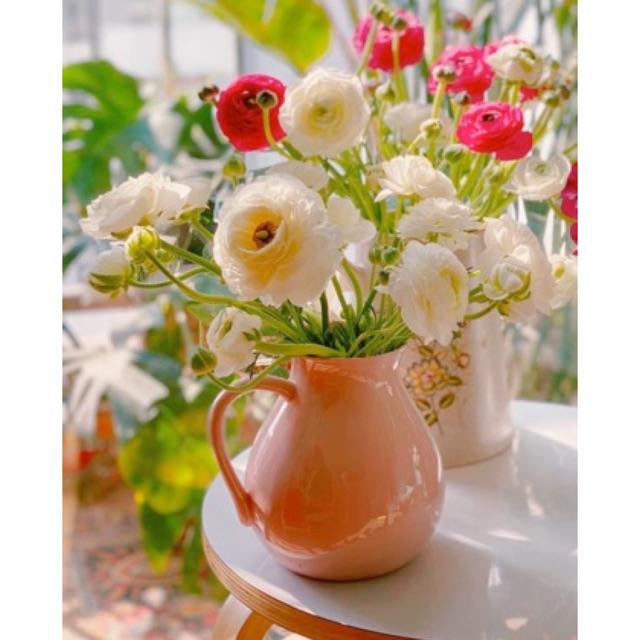 Lọ hoa dáng bình sữa gốm sứ Bát Tràng Cao 17cm