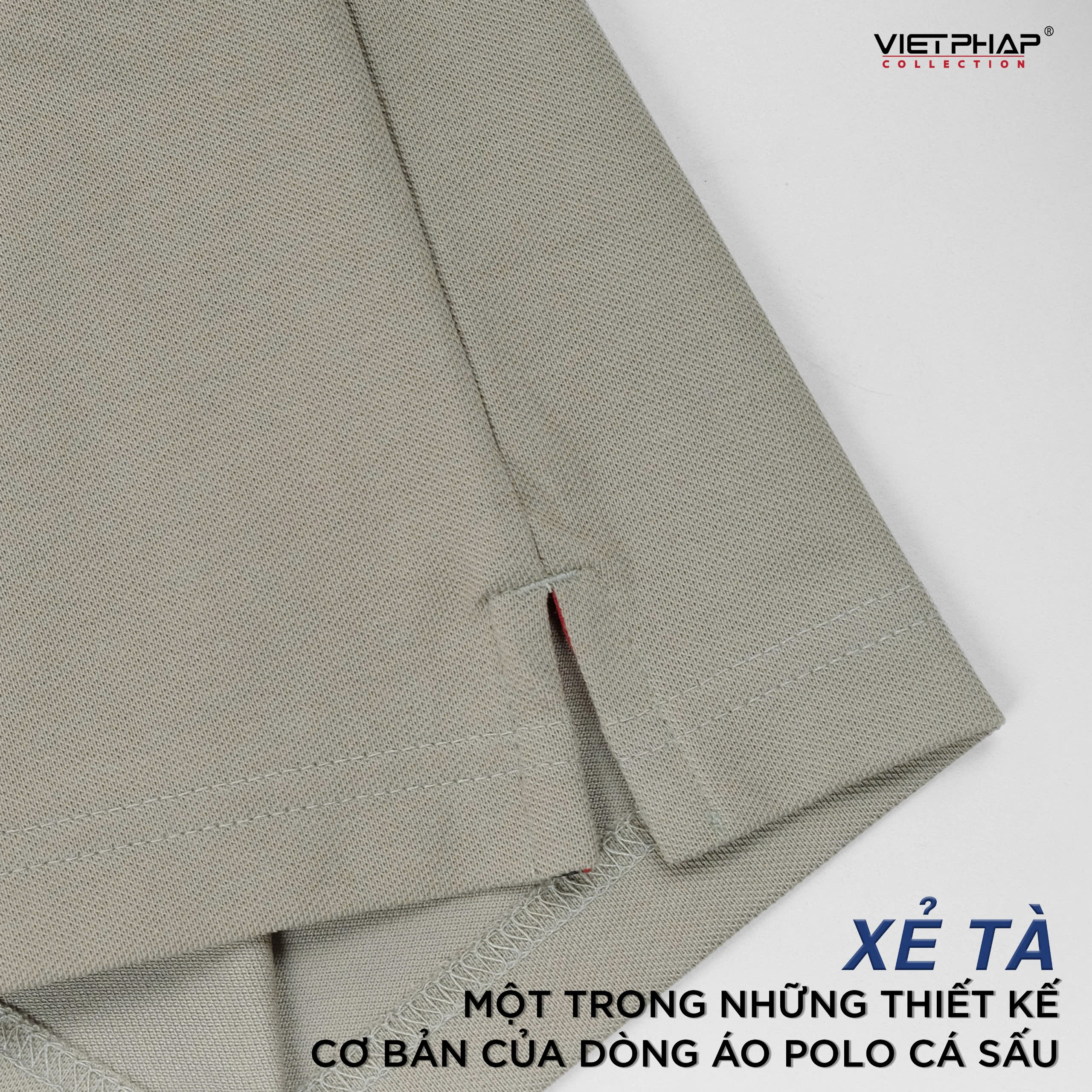 Áo Polo Nam VIỆT PHÁP Form Basic Chất liệu Cotton Pique co giãn thấm hút mồ hồi tốt 3403